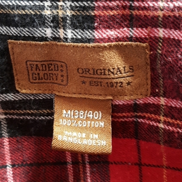 Destressed faded bleached flannel cotton shirt - Picture 2 of 2